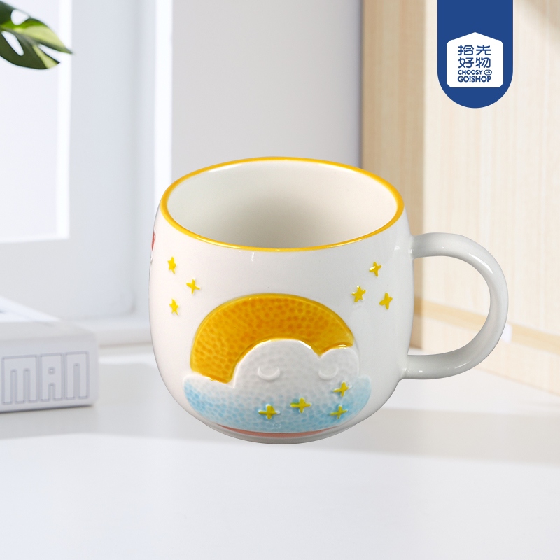 Copa de Cerámica de la Mañana Pintada a Mano