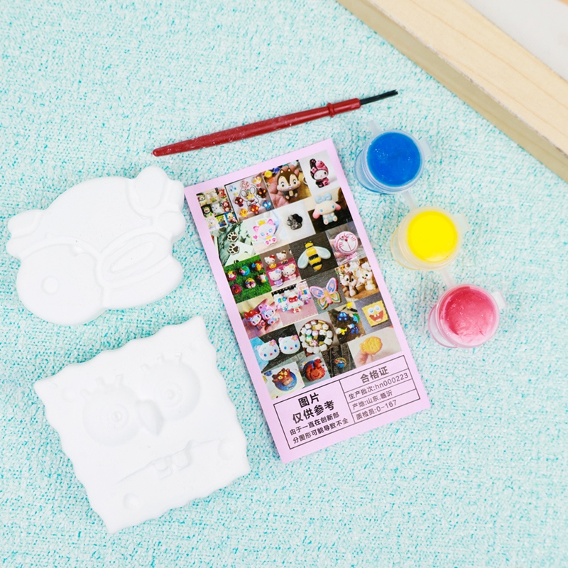 Canción Madera Pequeña Caja de Pintura de Yeso Pintado 3