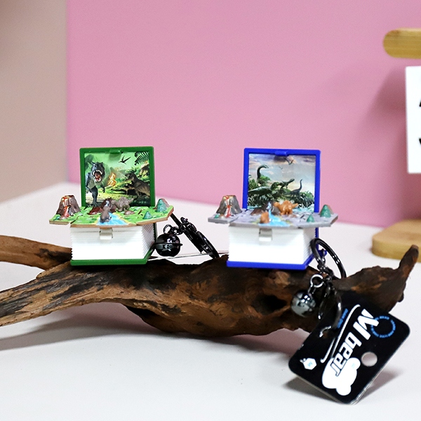 Colgante Bell Keychain de la Bomba Plegable de Dinosaurio 3D 4