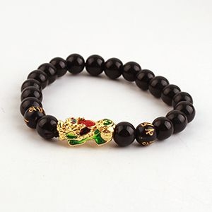 Negro de Cuentas de Color Pulsera Pixiu 2