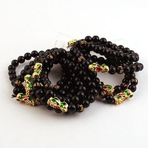 Negro de Cuentas de Color Pulsera Pixiu 3