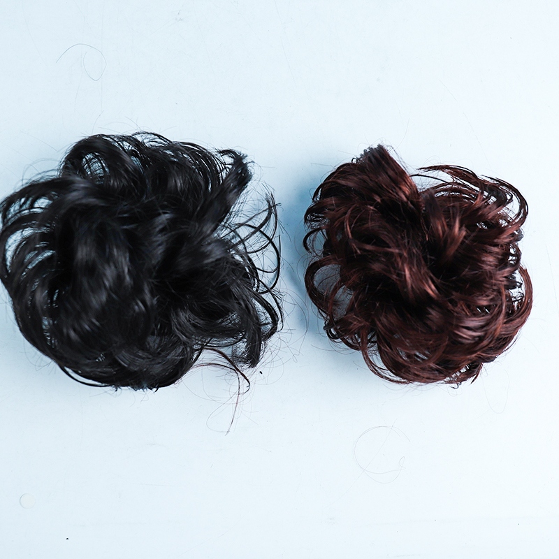 Wavy Curly Messy Donut Hair Chignons Hair Piece Wig 2