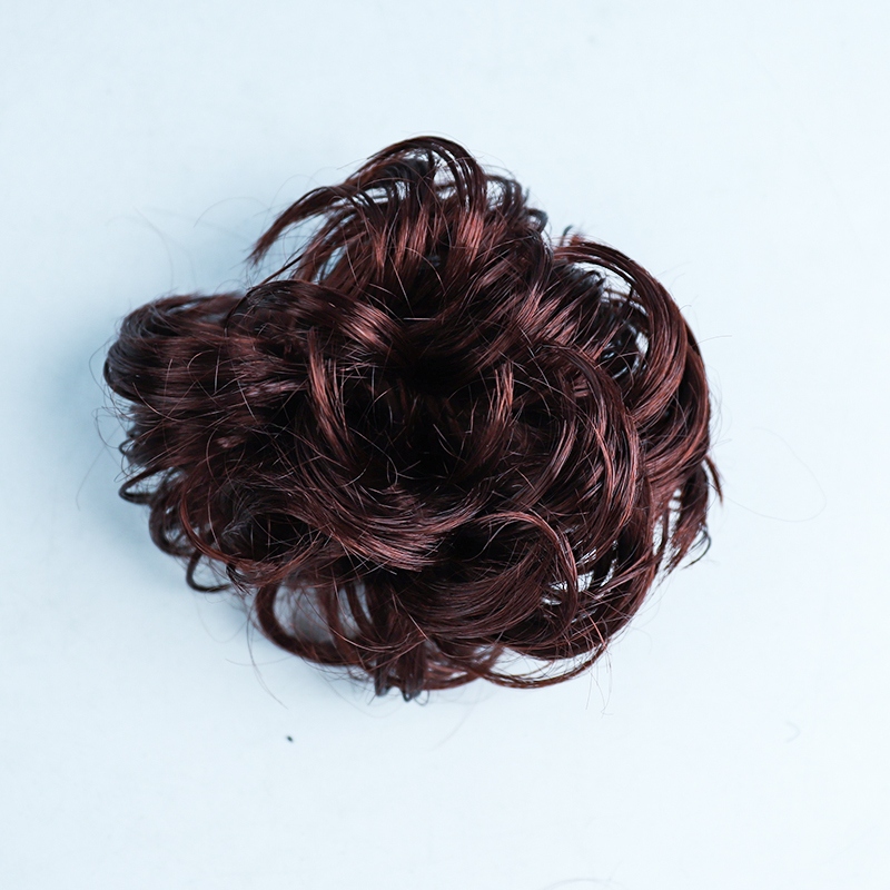 Wavy Curly Messy Donut Hair Chignons Hair Piece Wig 3
