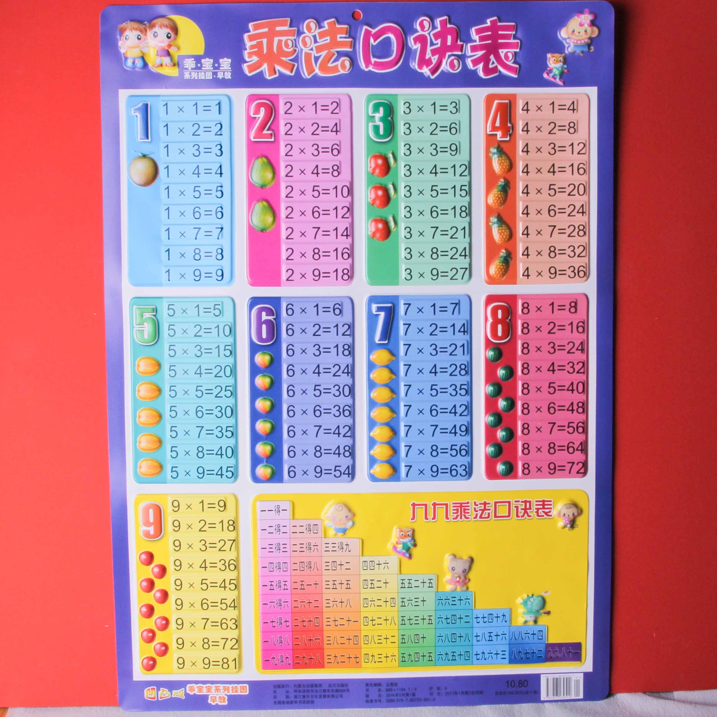 Tabla de Colgante de Mesa de Multiplicación de Nueve Nnueve Dimensiones 2