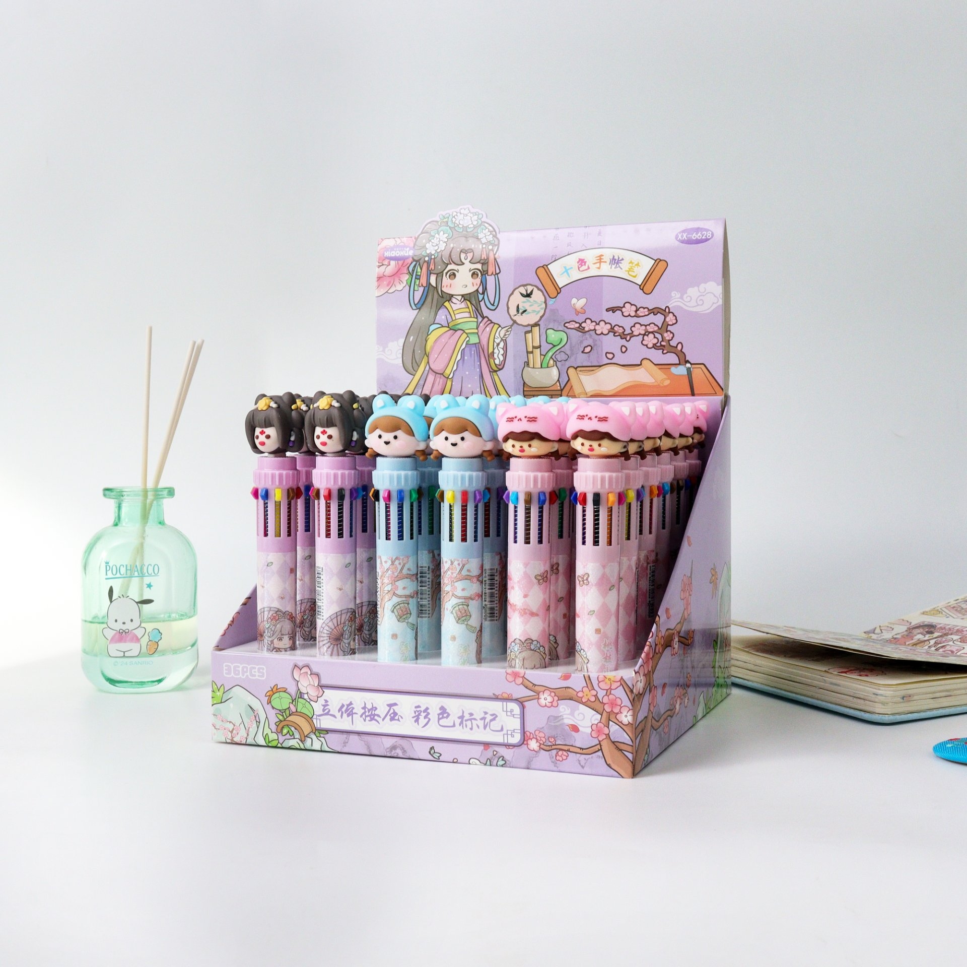 XX-6628 Tang Palace Banquet Ten Color Hand Account Pen 6