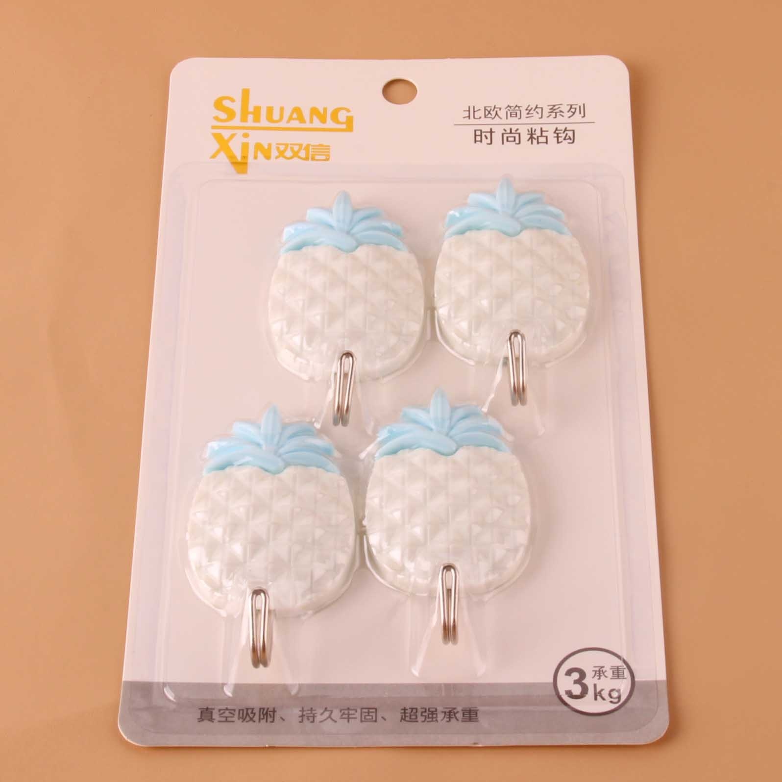 Shuangxin Cuatro Ganchos Adhesivos de Piña (419)