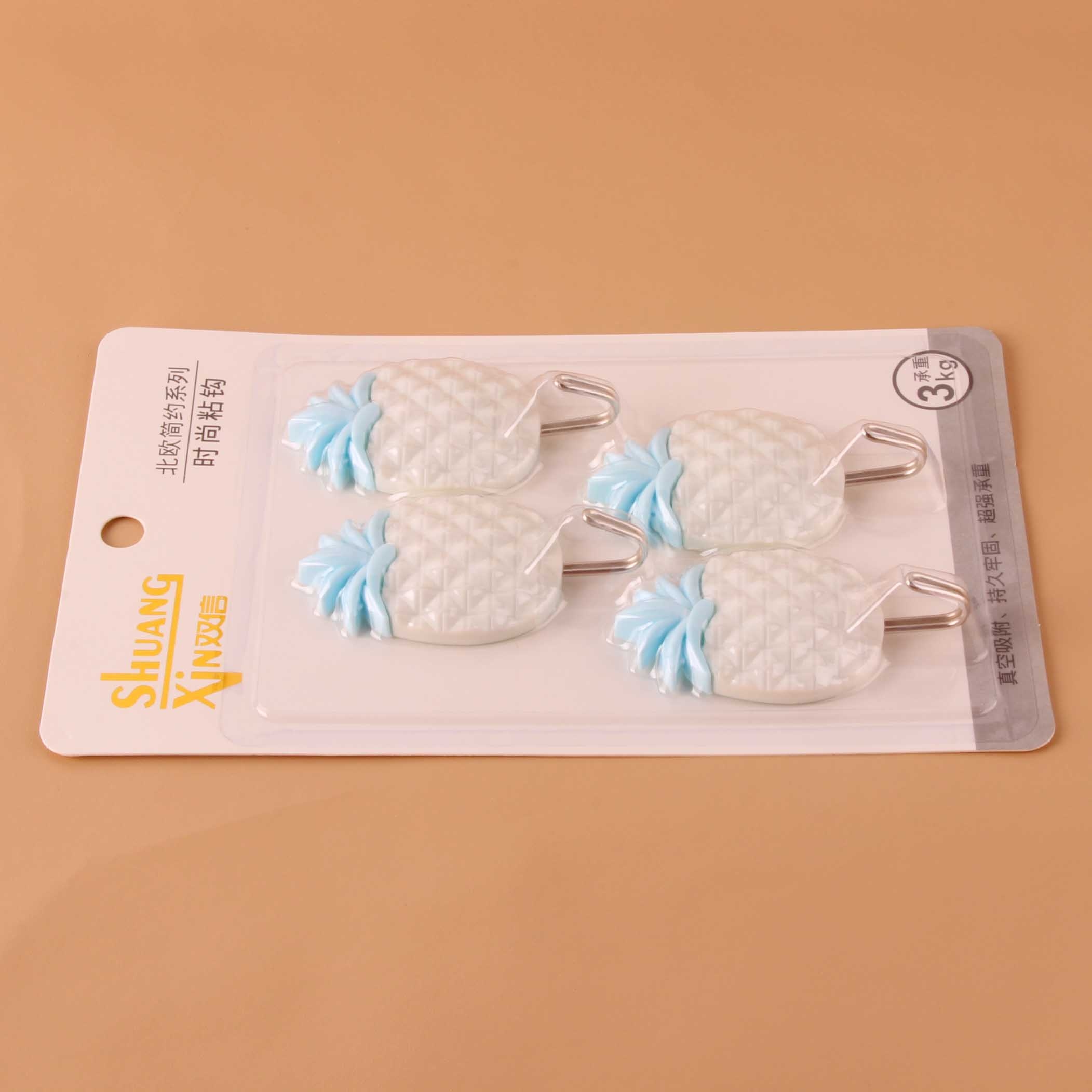 Shuangxin Cuatro Ganchos Adhesivos de Piña (419) 3