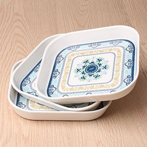 421 Placa de Porcelana Rectangular Azul y Blanco de Imitación (8002)