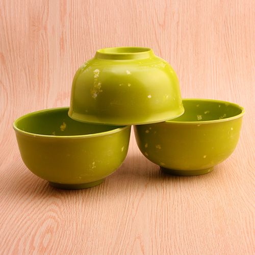 4056 Green Dot Faux Porcelain Bowl