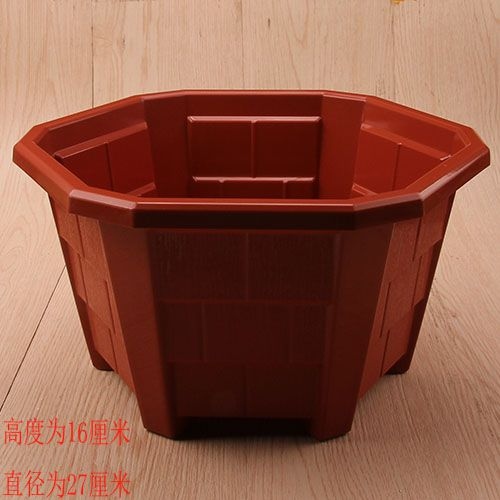 829 Pot de Flores Rojas Hexagonales Extra Grandes