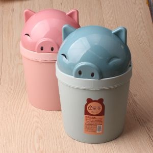 Cartoon Pig Papelera de Escritorio Can 2