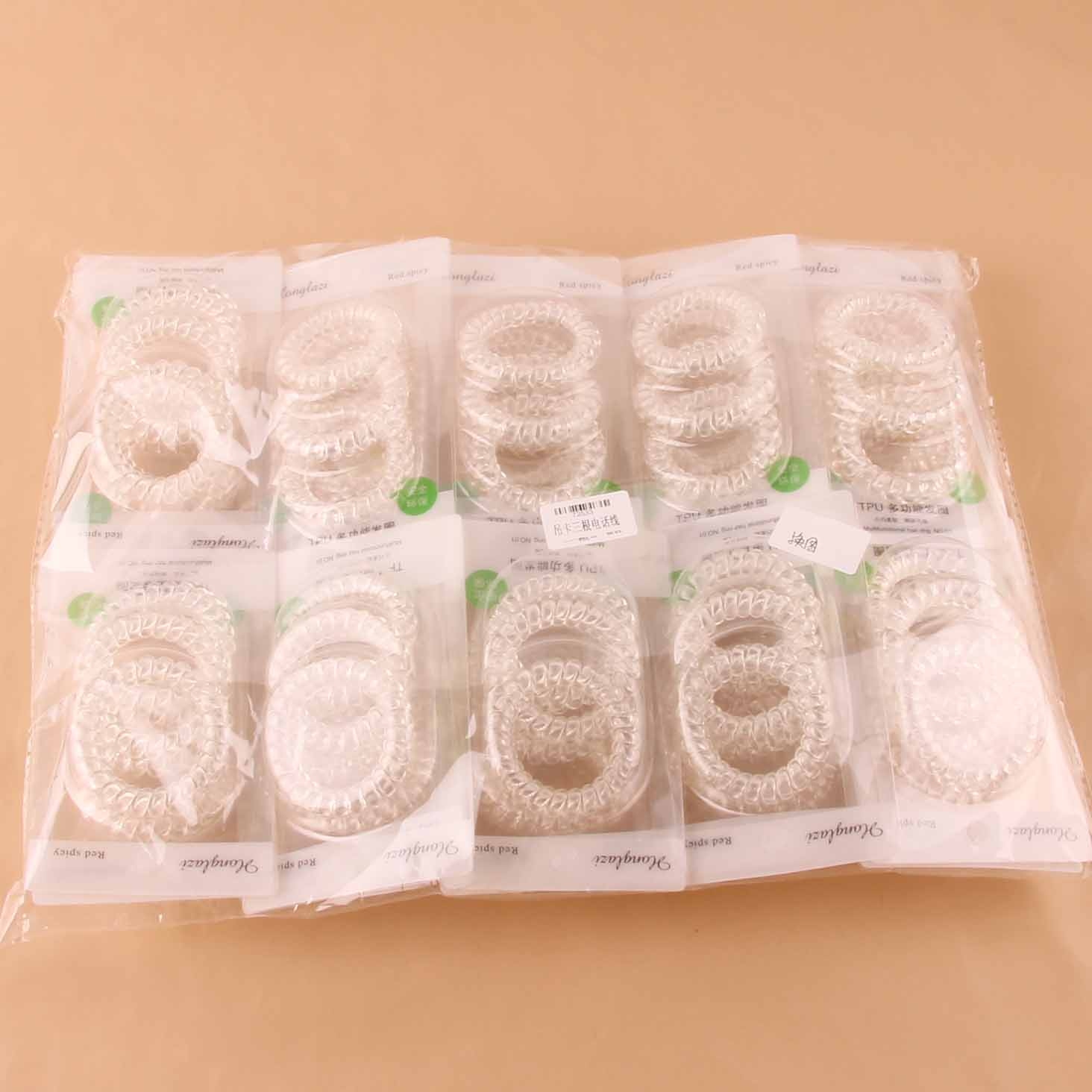 Header Cards Packaging Three Spiral Hair Ties 3