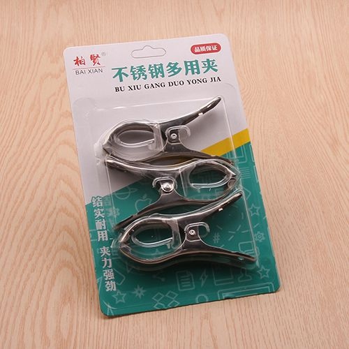 Baixian Blister-packed 3 Clips de Acero Inoxidable