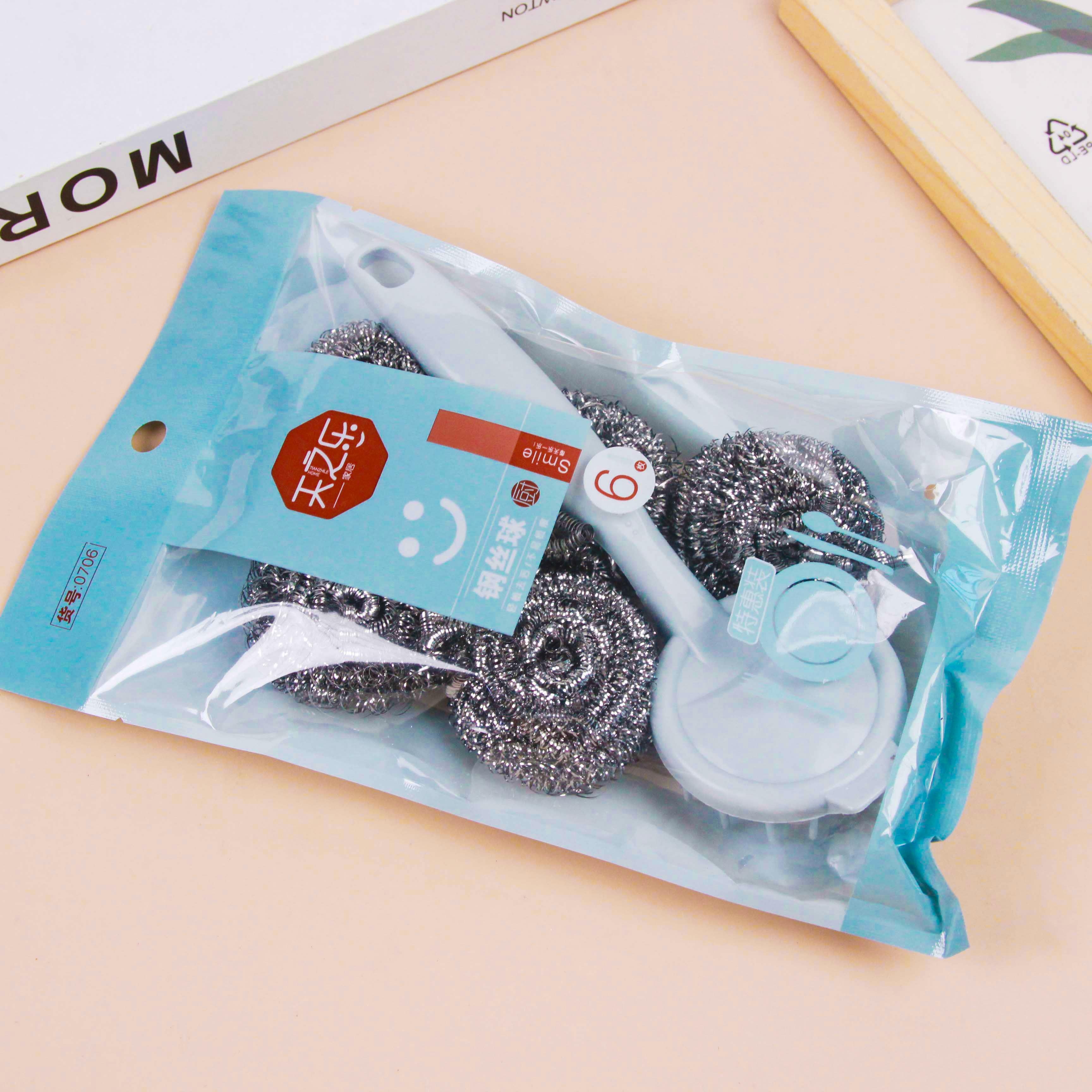 0706 Acero Inoxidable Scourers Pot Brush SET (113)