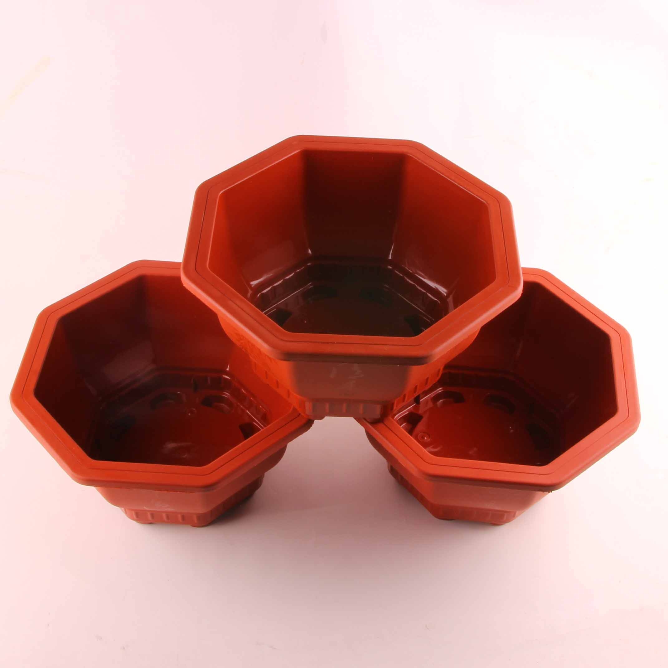 Pot de Flores Rojas Extra Grande Octagonal 3