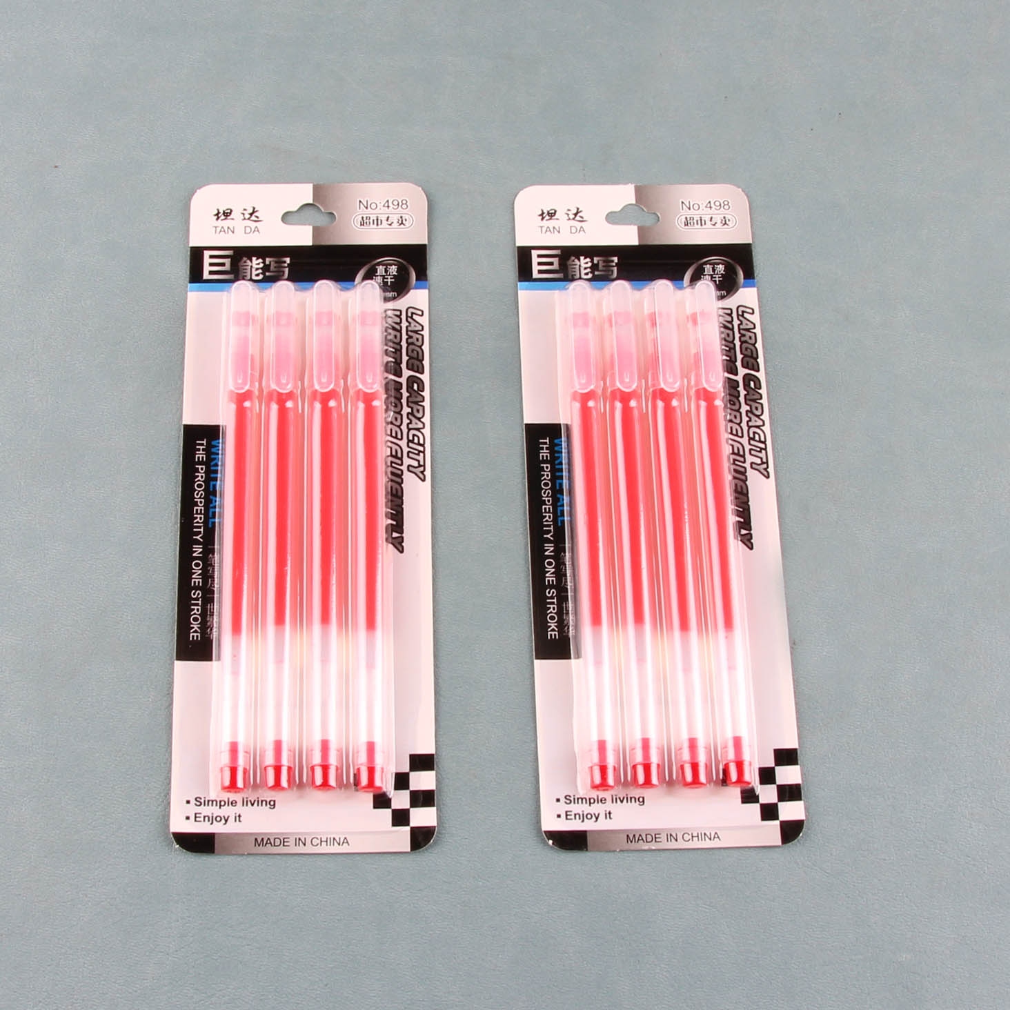 Hengda Grande-capacidad 4 Gel Pens (Red) 2