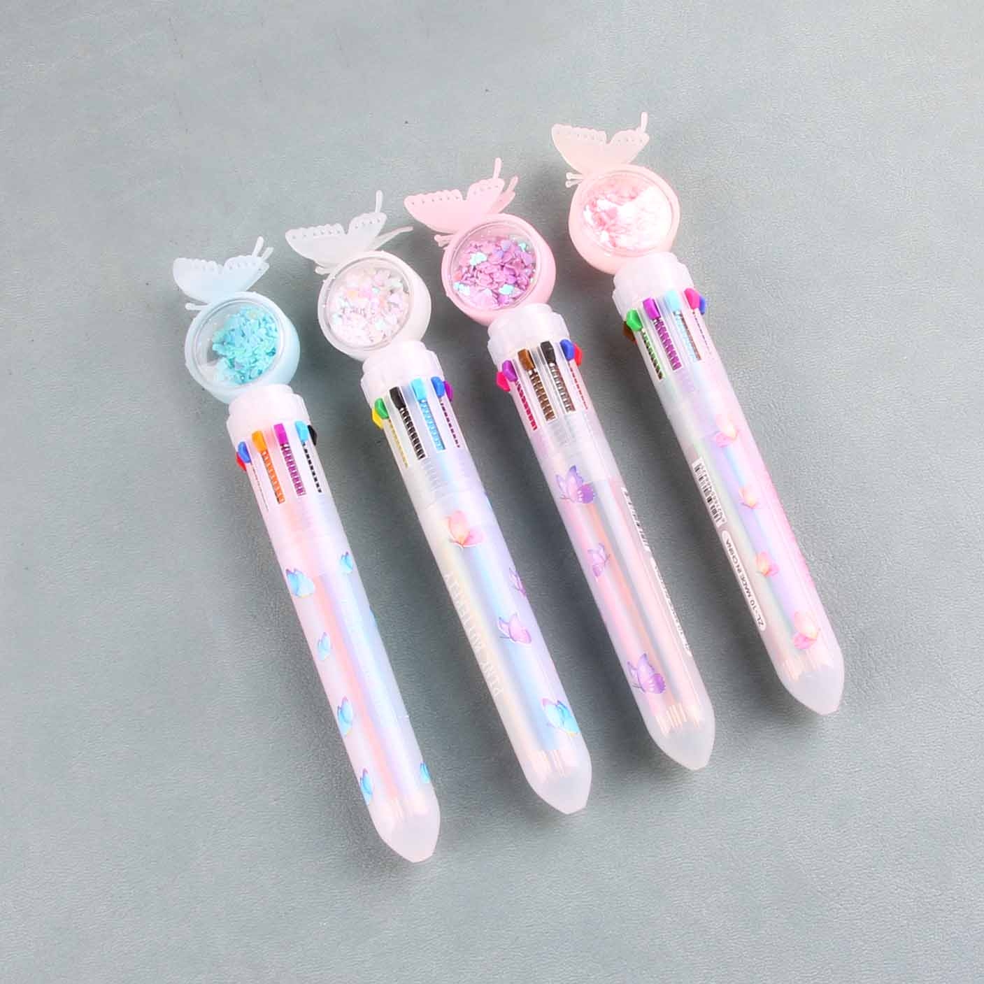 Glitter Hand Diary 10-color Pen SET (Cat/butterfly/rabbit) 2