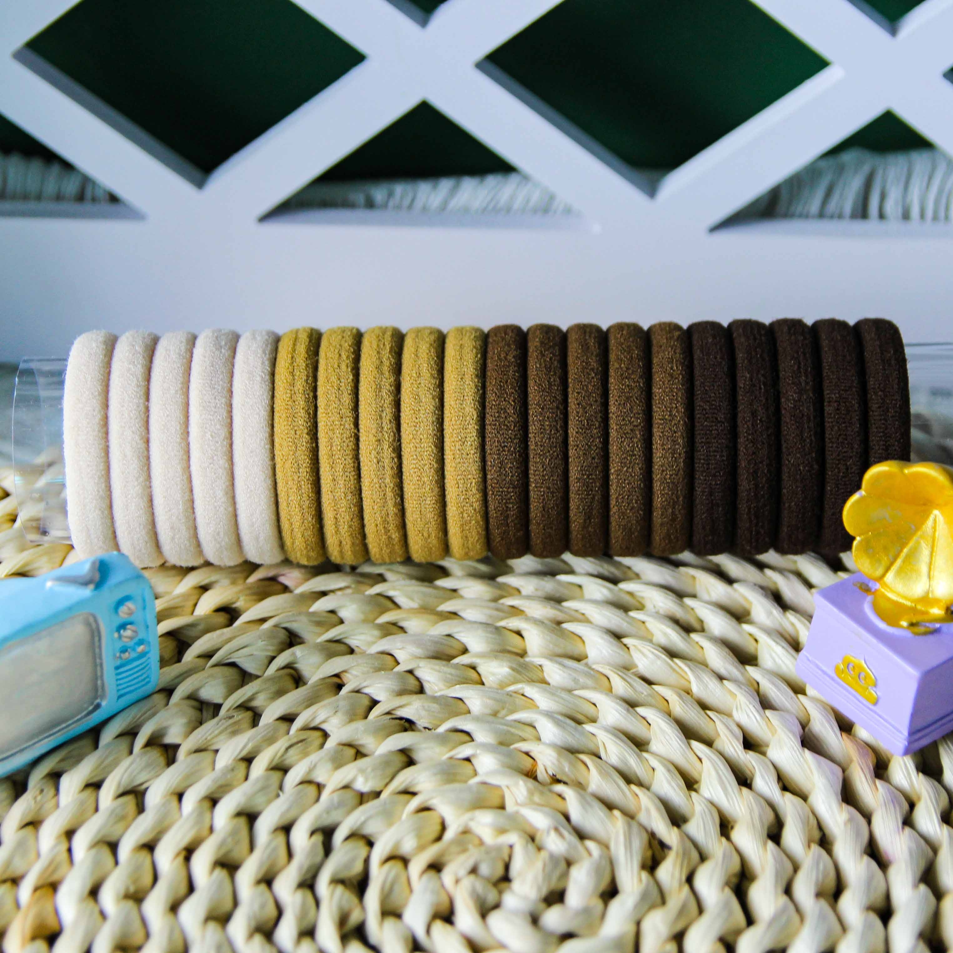 Veinte Milk Tea Color Cotton Hair Ties