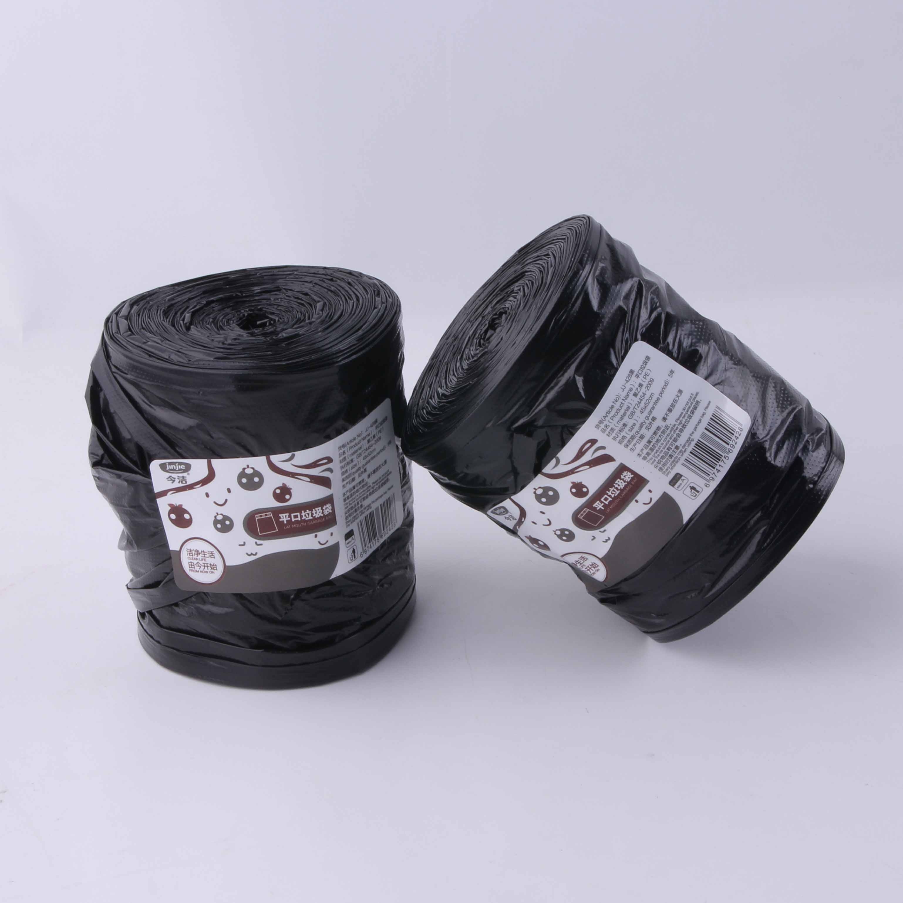 JJ-428 Extra Thick Flat Mouth Trash Bag (Black) 3