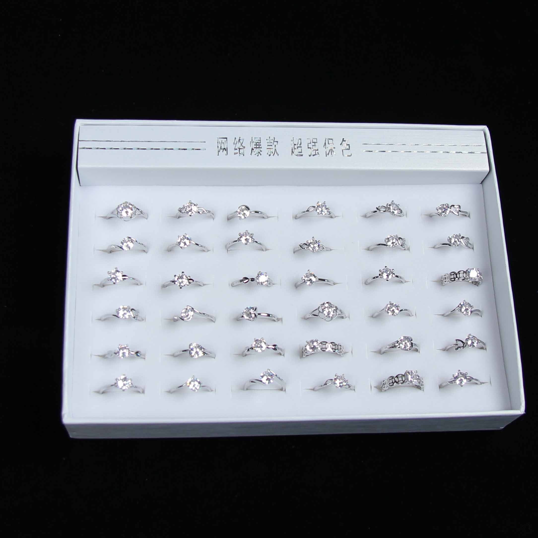 Plano Plano Zircon Stone Damas de Anillo 2