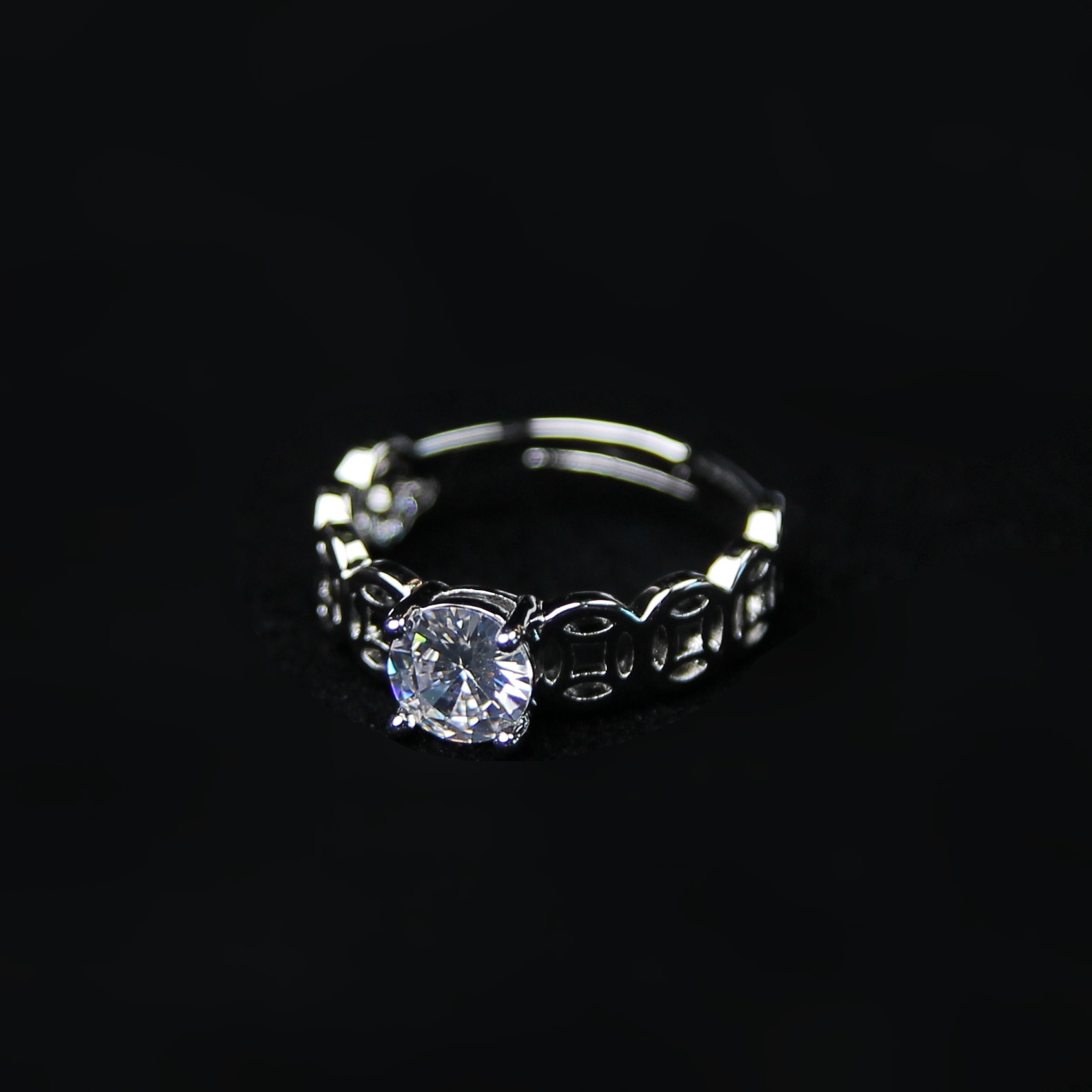 Plano Plano Zircon Stone Damas de Anillo 3