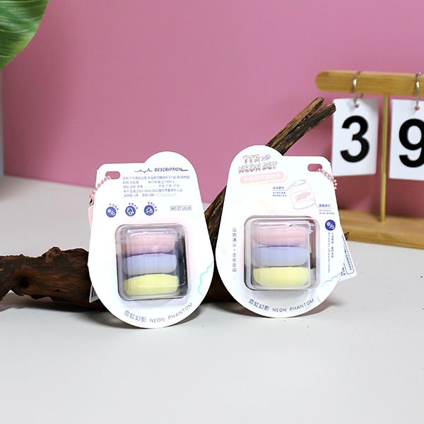 CM-NH2634 Neon Phantom Finger Marshmallow Powder Puff 3 Pack (Con Caja de Almacenamiento) 4