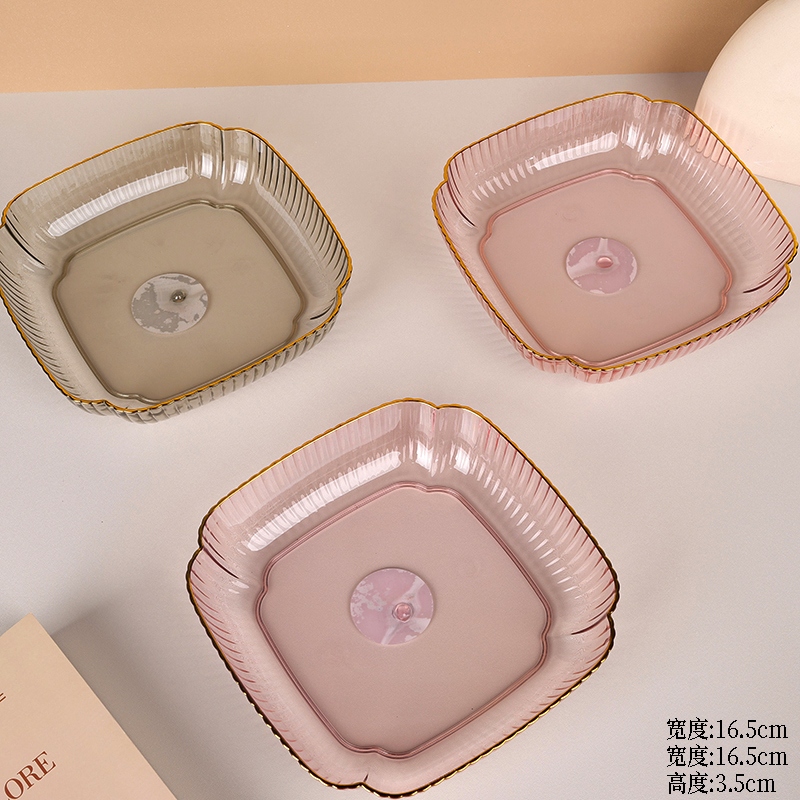 7102 Boutique Bronzing Square Fruit Plate 2