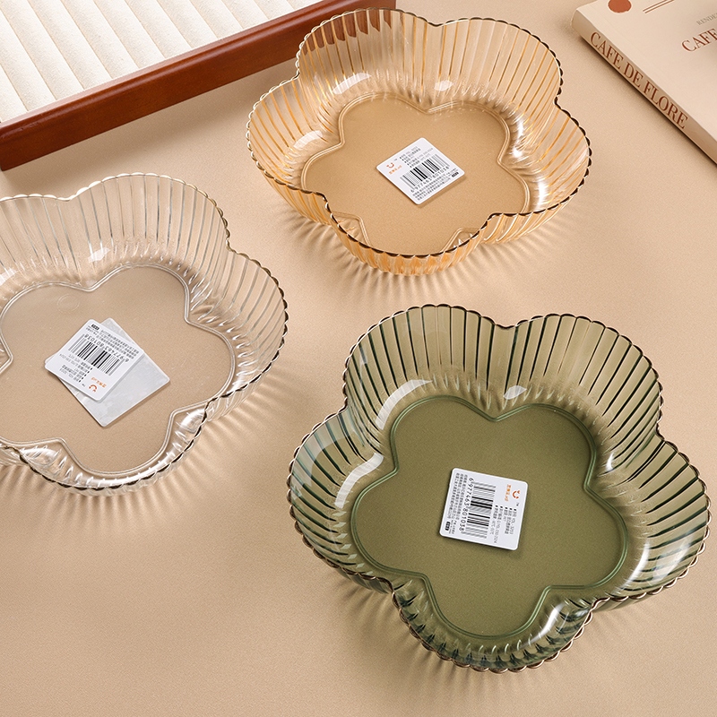 3203 Phnom Penh Transparent Flower Fruit Plate 2