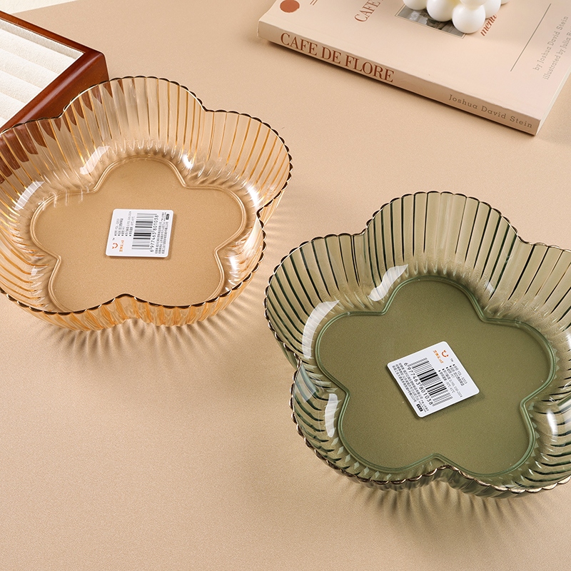 3203 Phnom Penh Transparent Flower Fruit Plate 3