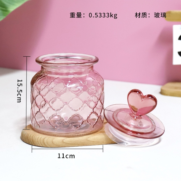 671 Mariposa Amor Rosa Tanque de Almacenamiento de Vidrio Reticulado 650ML 3
