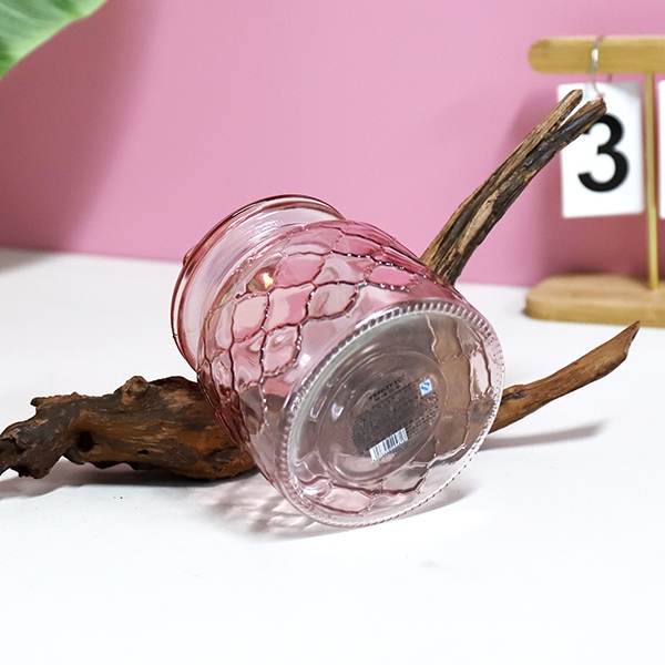 671 Mariposa Amor Rosa Tanque de Almacenamiento de Vidrio Reticulado 650ML 4