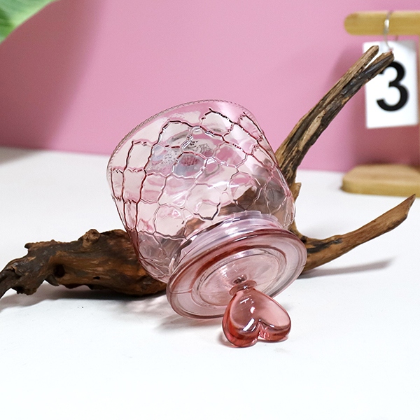 671 Mariposa Amor Rosa Tanque de Almacenamiento de Vidrio Reticulado 650ML 5