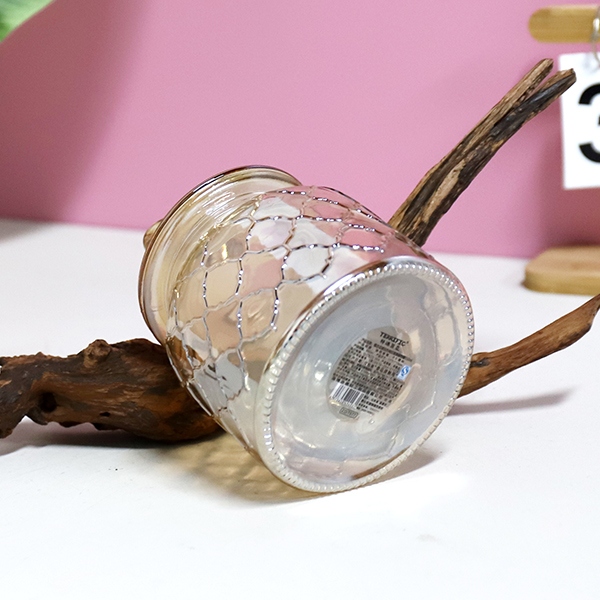 677 Butterfly Love Flower Amber Mesh Glass Storage Jar 650ml 4