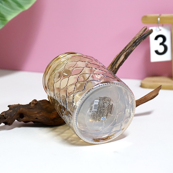 678 Butterfly Love Flower Amber Mesh Glass Storage Jar 950ml 4