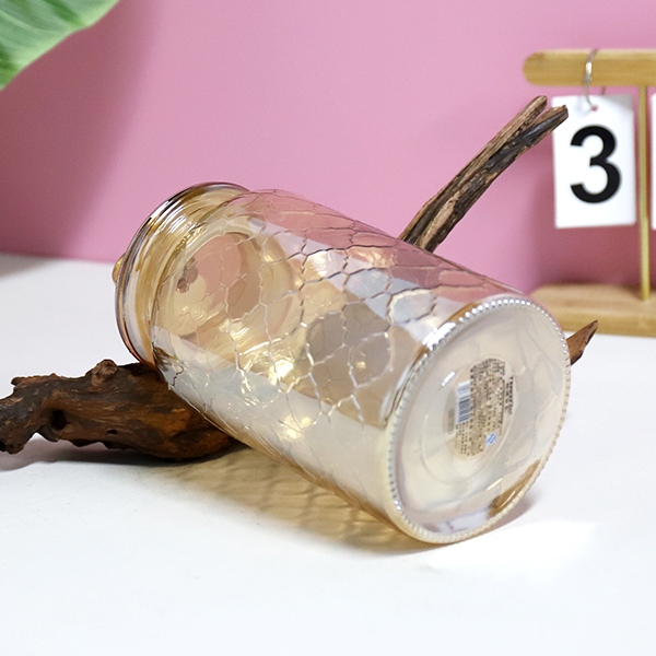 679 Butterfly Love Flower Amber Mesh Glass Storage Jar 1350ml 4