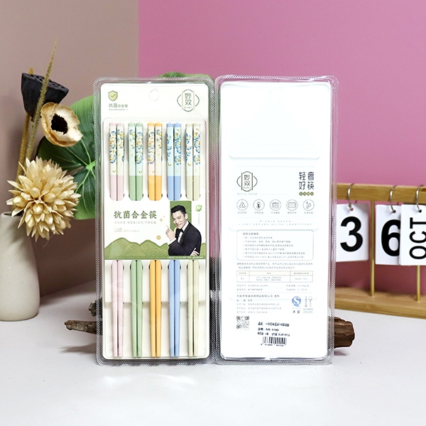 1190 Yiye Zhiqiu Colorful Suction Chopsticks (10 Pares) 4