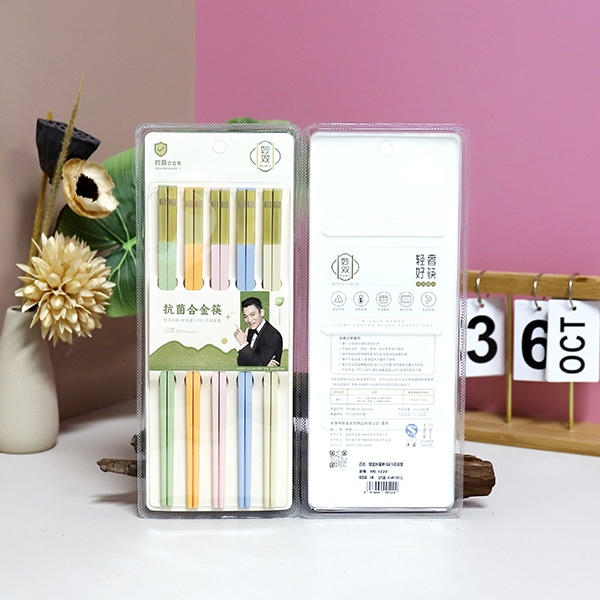 1220 Molybdenum Changfu Light Color Suction Chopsticks (5 Pares) 4