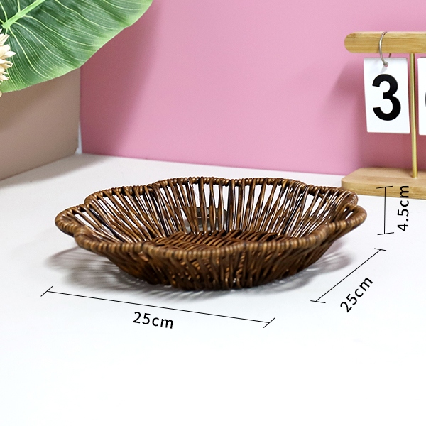 LN040 Wrought Iron Lace Round Plum Blossom Cesta 3