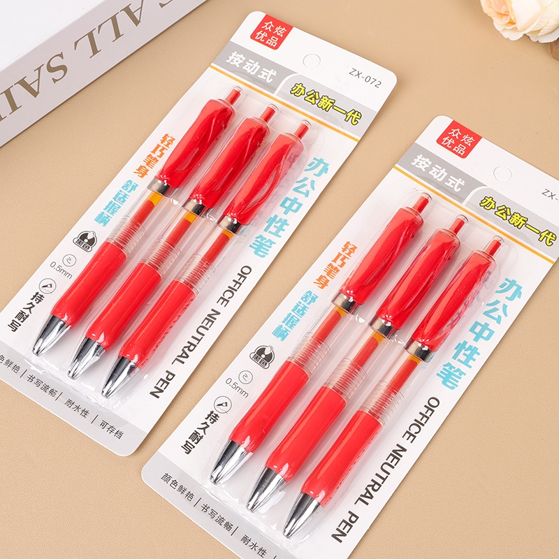 Todo Deslumbrante ZX-072 Prensa Oficina Gel Pluma (Red) 2
