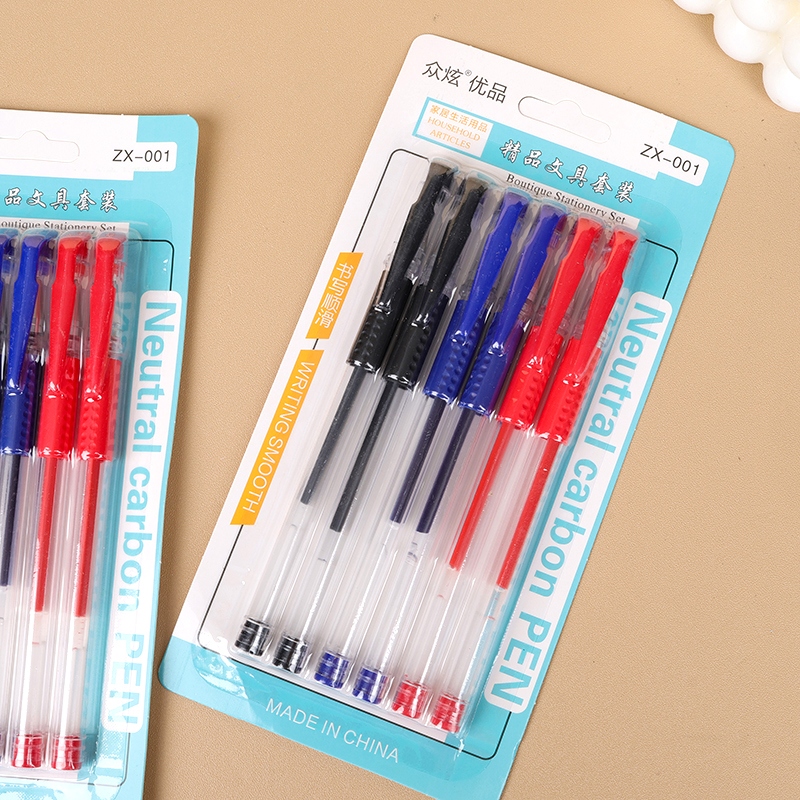 6 Bolígrafos de Gel de Oficina (2 Negro, 2 Rojo, 2 Azul) 3