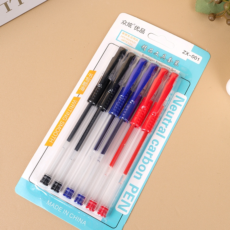 6 Bolígrafos de Gel de Oficina (2 Negro, 2 Rojo, 2 Azul) 4