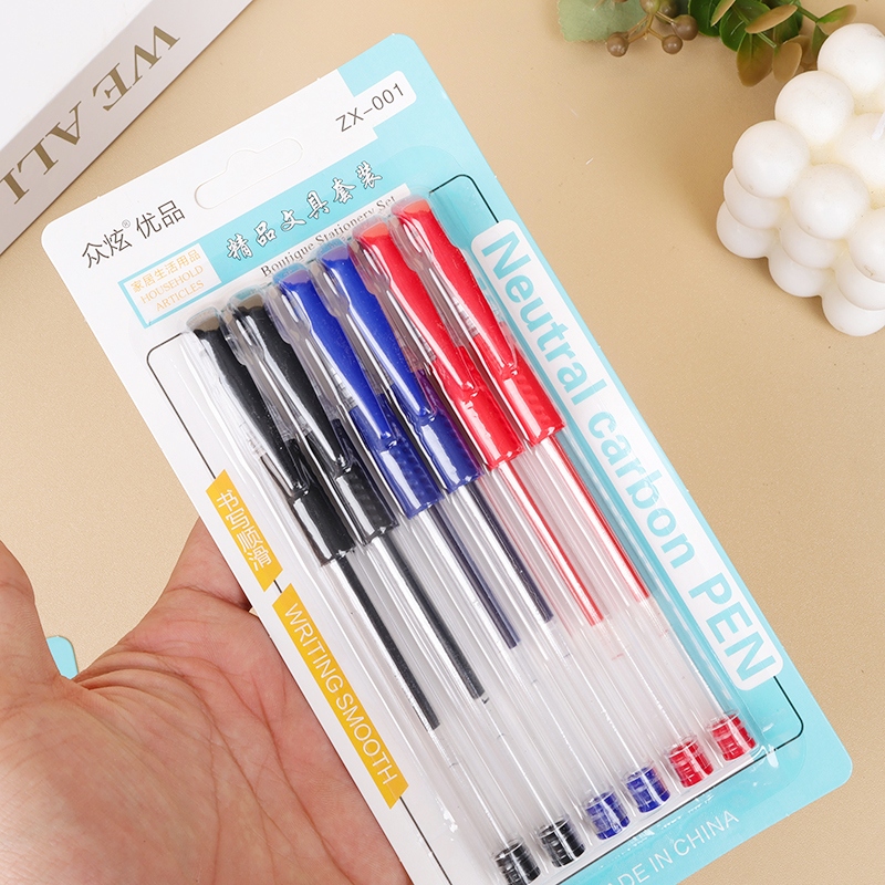 6 Bolígrafos de Gel de Oficina (2 Negro, 2 Rojo, 2 Azul) 5