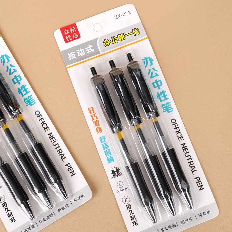 Todas las Boquillas ZX-072 Prensa Gel Pluma Negro (3) 3