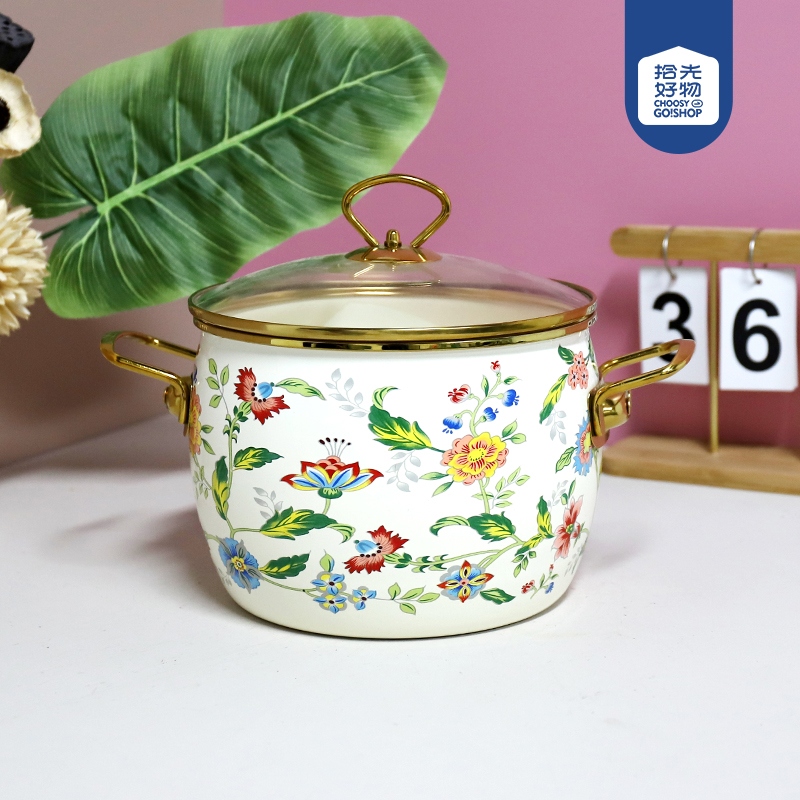 2001-20cm Phnom Penh Aromatic Enamel Pot