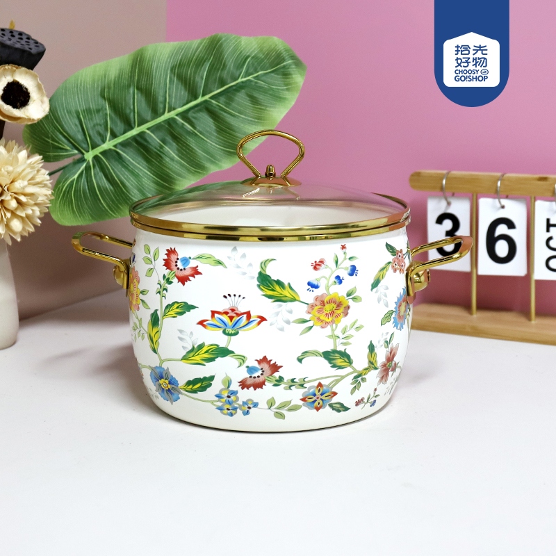 2201-22cm Phnom Penh Aromatic Enamel Pot 2