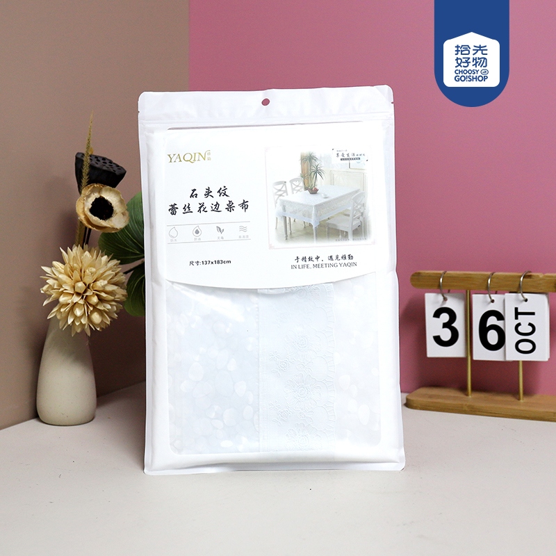 2054 Piedra Patrón de Encaje Blanco Mantel 137*183cm