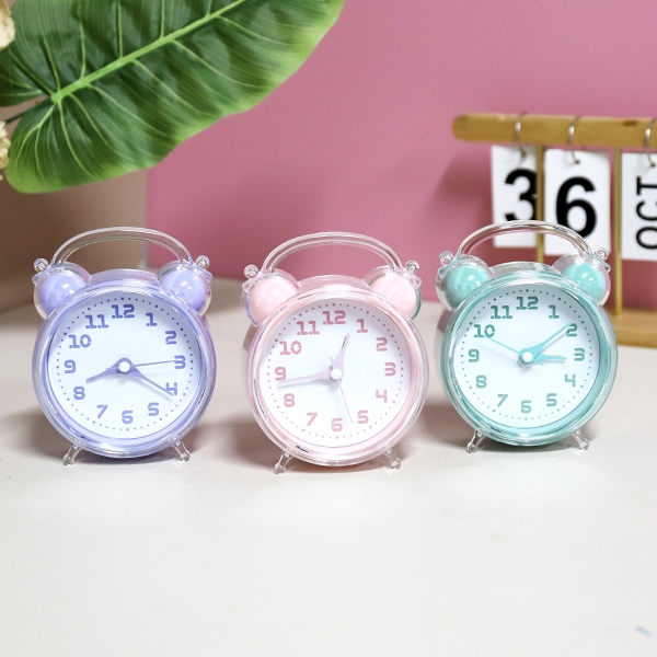 8098 Reloj de Alarma de Superficie Digital de Cristal Redondo (Color Mezclado) 4