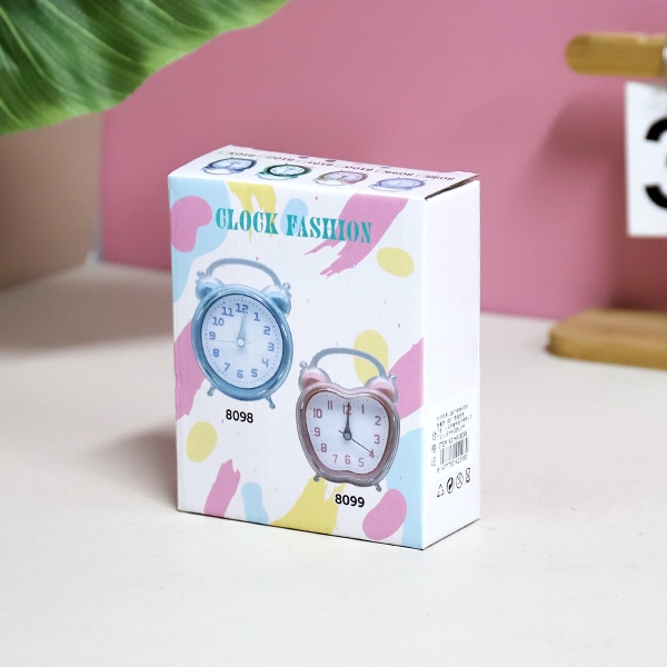 8098 Reloj de Alarma de Superficie Digital de Cristal Redondo (Color Mezclado) 5