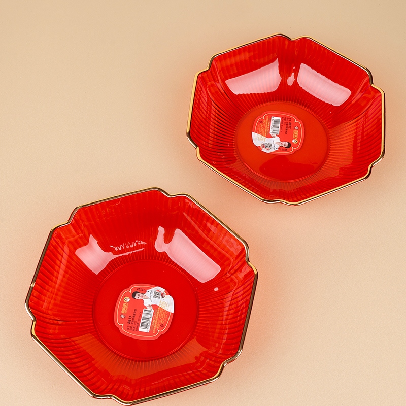 8817 Placa de Fruta Hexagonal de Boda Dorada (18*5.5cm) 2
