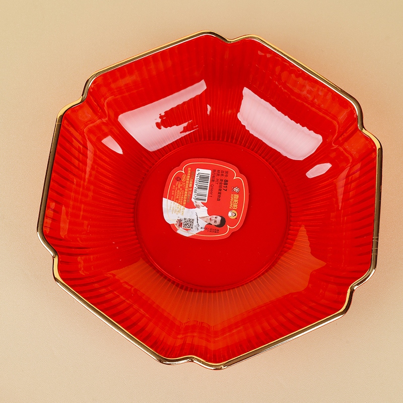 8817 Placa de Fruta Hexagonal de Boda Dorada (18*5.5cm) 3